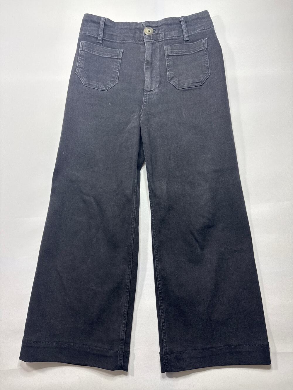 Pilcro Women's The Skipper Wide‎ Leg Crop Black Jeans - Size 26 (27x23.5)